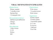 VIRAL MENINGITIS/ENCEPHALITIS