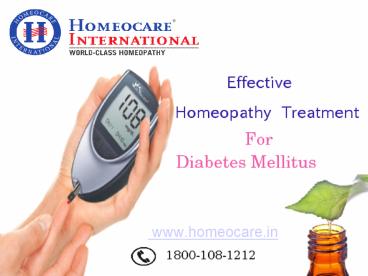 Effective Homeopathy treatment for Diabetes Mellitus