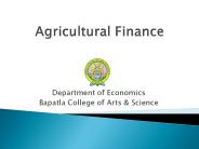 Agricultural Finance