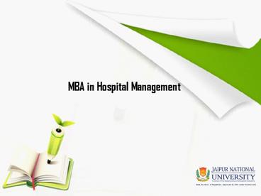 MBA in Hospital Management