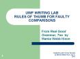UWF WRITING LAB RULES OF THUMB FOR FAULTY COMPARISONS PowerPoint PPT Presentation