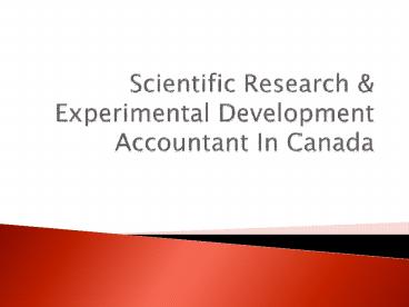 Scientific Research & Experimental Development Accountant In Canada