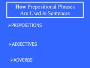 How Prepositional Phrases Are Used in Sentences