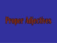 Proper Adjectives
