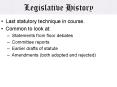Legislative History PowerPoint PPT Presentation