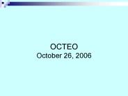 OCTEO October 26, 2006