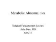 Metabolic Abnormalities PowerPoint PPT Presentation