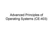 Advanced Principles of Operating Systems (CE-403)