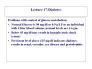 Lecture 17-Diabetes