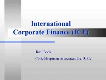 International Corporate Finance (ICF)