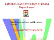Catholic University College of Ghana Fiapre-Sunyani