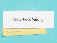 New Vocabulary