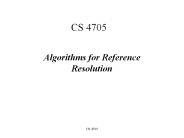 Algorithms for Reference Resolution