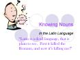 Knowing Nouns PowerPoint PPT Presentation