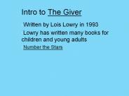 Intro to The Giver