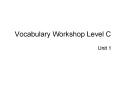 Vocabulary Workshop Level C PowerPoint PPT Presentation