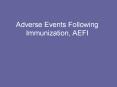 Adverse Events Following Immunization, AEFI PowerPoint PPT Presentation