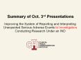 Summary of Oct. 3rd Presentations PowerPoint PPT Presentation