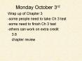 Monday October 3rd PowerPoint PPT Presentation
