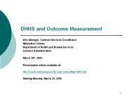 DHHS and Outcome Measurement