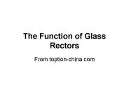 glass reactors functions