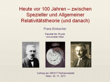 Heute vor 100 Jahren 