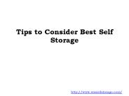 Tips to Consider Best Self Storage