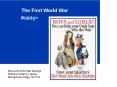 The First World War PowerPoint PPT Presentation