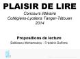 PLAISIR DE LIRE Concours litt PowerPoint PPT Presentation