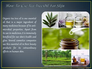 How To Use Tea Tree Oil For Skin