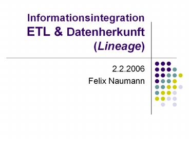 Informationsintegration ETL