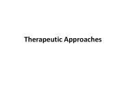 Therapeutic Approaches