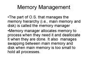 Memory Management