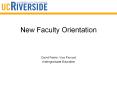New Faculty Orientation PowerPoint PPT Presentation