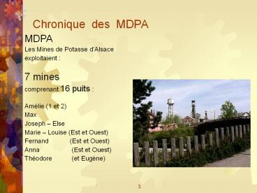 Chronique des MDPA