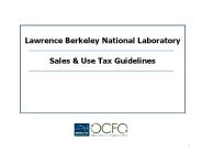 Lawrence Berkeley National Laboratory Sales