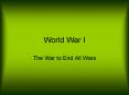 World War I PowerPoint PPT Presentation