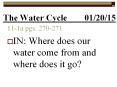 The Water Cycle    01/20/15 PowerPoint PPT Presentation