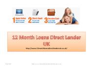 12 Month Loans Direct Lenders UK