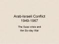 Arab-Israeli Conflict 1949-1967 PowerPoint PPT Presentation