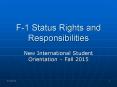 F-1 Status Rights and Responsibilities PowerPoint PPT Presentation