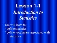 Introduction to Statistics