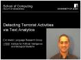 Detecting Terrorist Activities via Text Analytics PowerPoint PPT Presentation