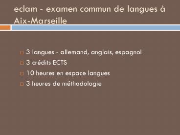 eclam - examen commun de langues 