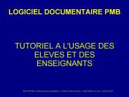 LOGICIEL DOCUMENTAIRE PMB