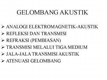 GELOMBANG AKUSTIK
