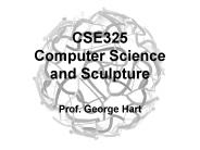 CSE325 Computer Science and Sculpture