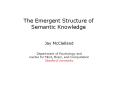 The Emergent Structure of Semantic Knowledge PowerPoint PPT Presentation