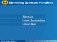Identifying Quadratic Functions PowerPoint PPT Presentation