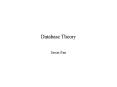 Database Theory PowerPoint PPT Presentation